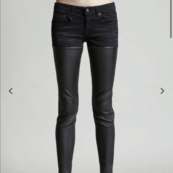 R13 Black Leather Chaps JEANS SIZE 24 $845. - Picture 2 of 12